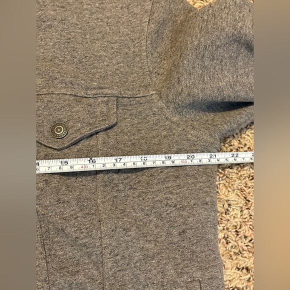 Levis Gray French Terry Trucker Jacket Button-Snap Up Stretch Mens Size Large - Picture 8 of 9